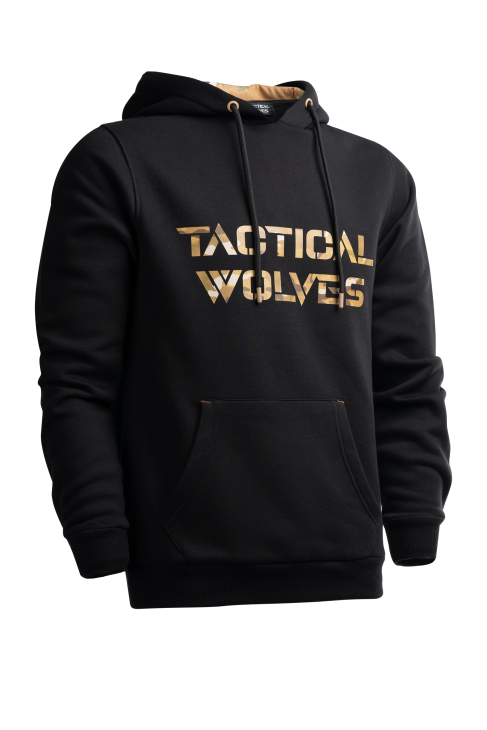 Tactical Wolves Oversize Kamuflaj Baskılı Hoodie Siyah - 3